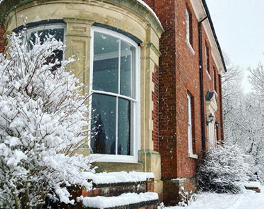 Worcestershire home in the snow