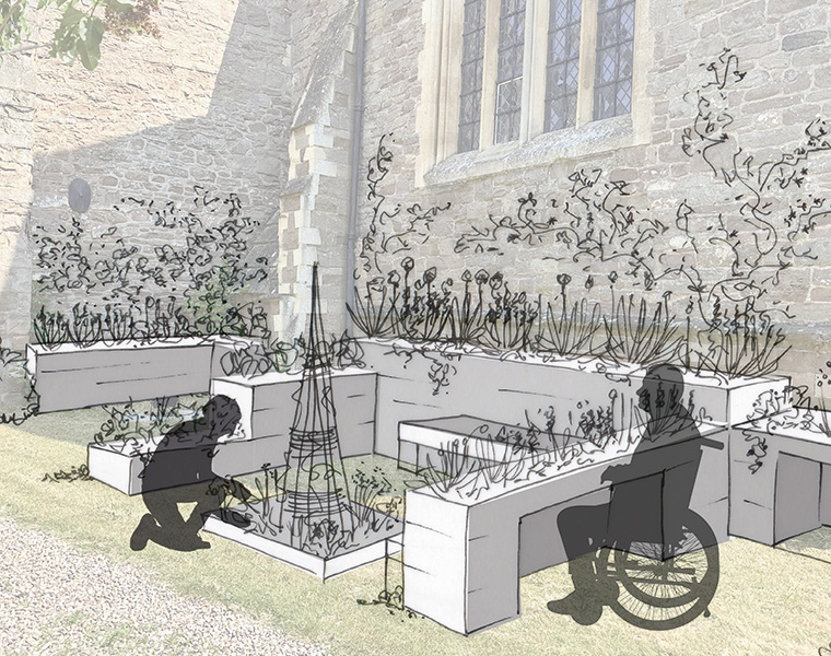 Illustration of an accessible garden
