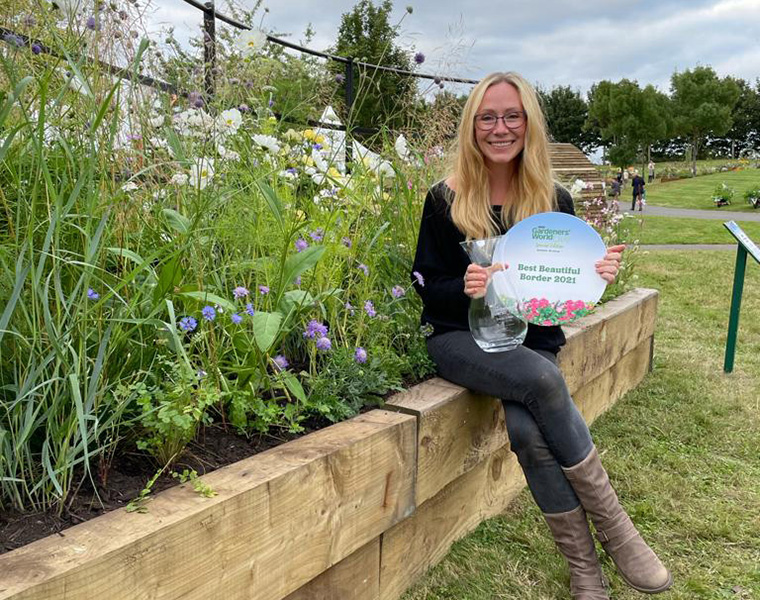 Tina with her awards for Best Beautiful Border