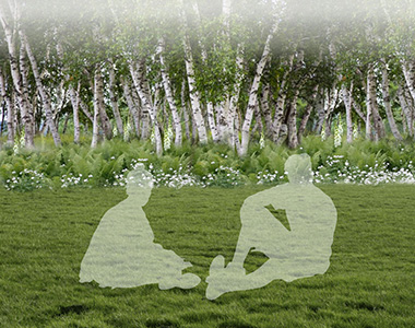 CGI visual of the birch grove for the redevelopment of Hentucks Farm in Buckinghamshire