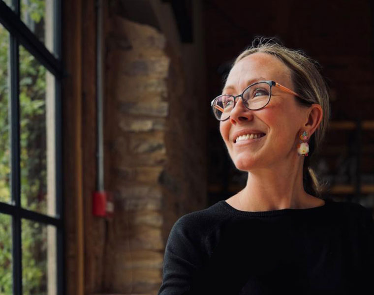 Portrait of Tina Worboys by a window