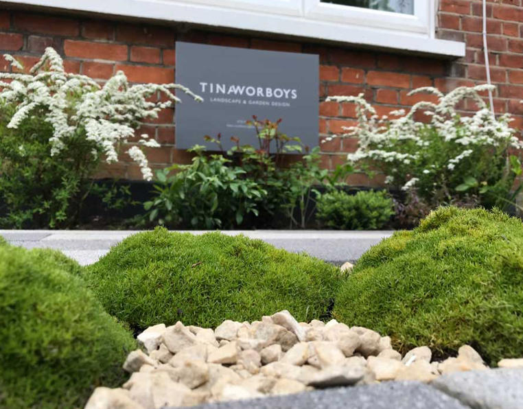 Detail of hard and soft landscaping at Summerfield Road, London